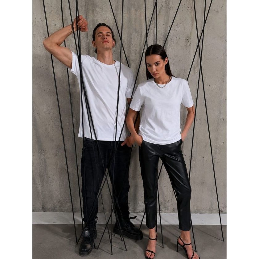 Unisex Kısa Kollu Bisiklet Yaka Basic Viskon Bluz